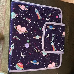 Pottery Barn Trapper Keeper space themed personalized with the name Remy